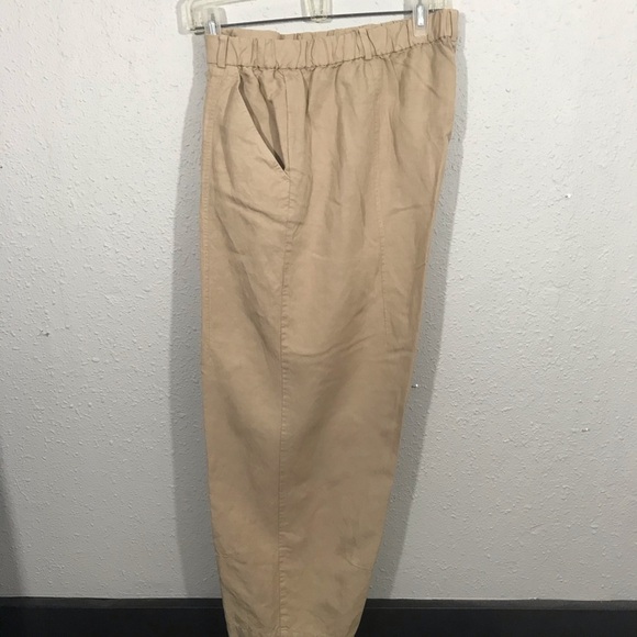Eileen Fisher Pull-On Khaki Tencel Ankle Pants - Picture 1 of 5